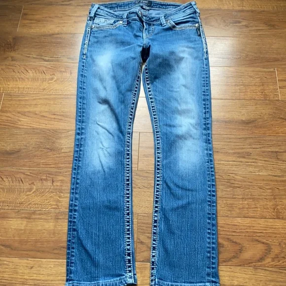 Silver jeans size 29 w 33 length low rise Tuesday baby boot - Picture 4 of 14